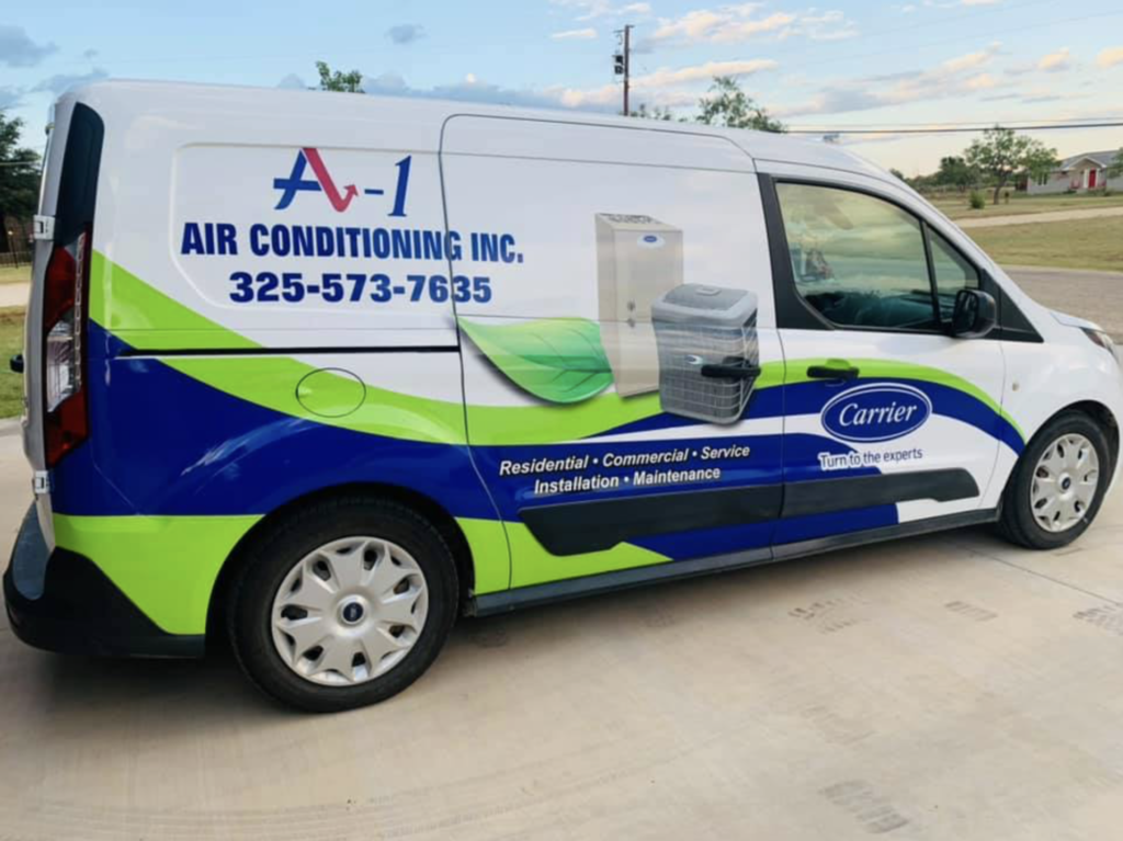 small van with graphics